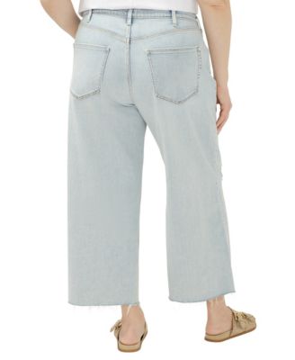 Plus Size Be Easy High-Rise Wide-Leg Cropped Jeans