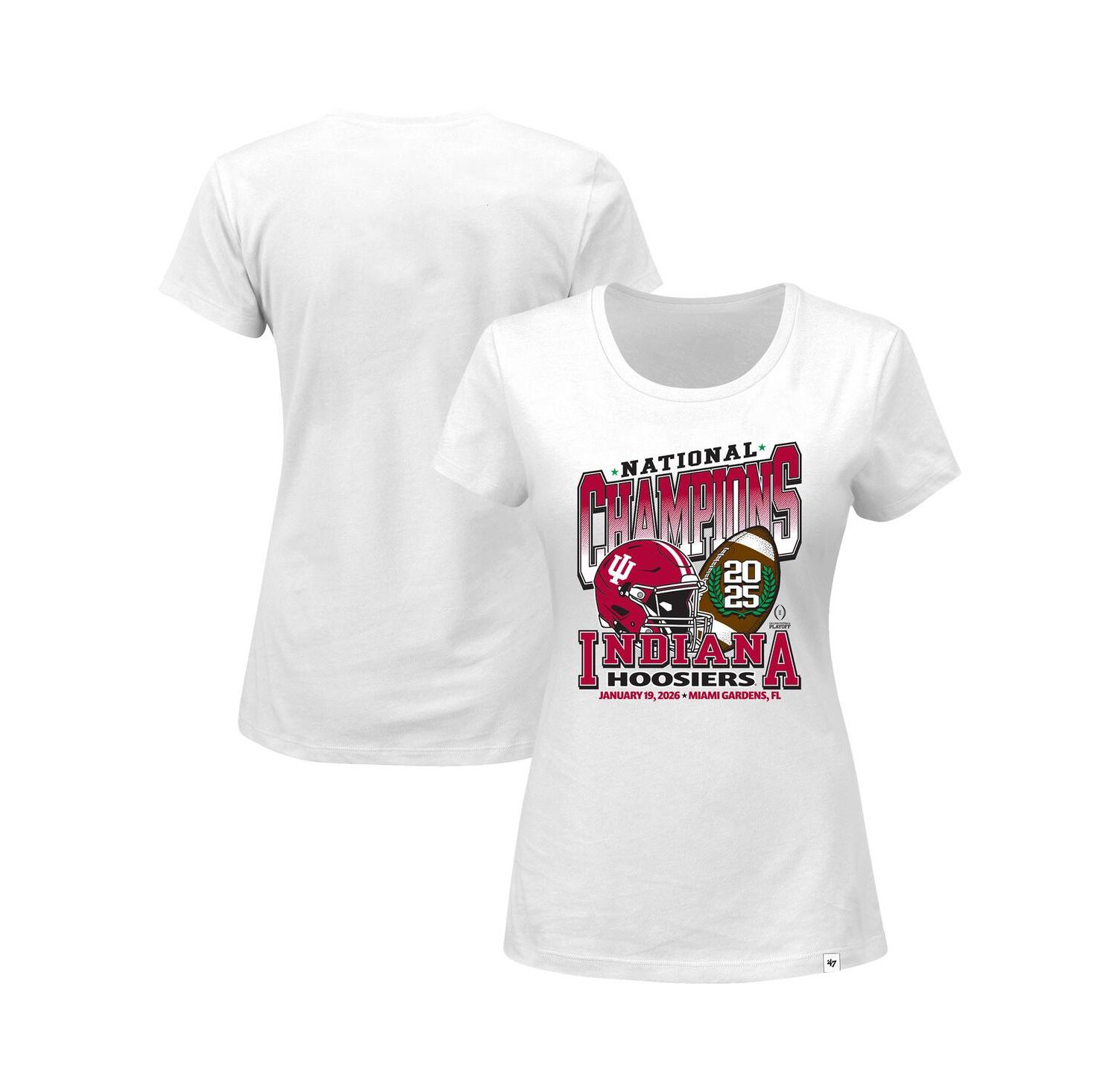 Women's White Indiana Hoosiers College Football Playoff 2025 National Champions Plus Size T-Shirt