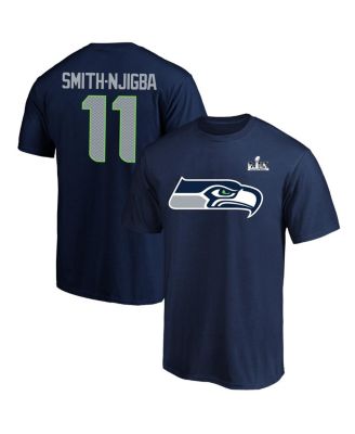 Men's Jaxon Smith-Njigba College Navy Seattle Seahawks Super Bowl LX Patch Big & Tall Name & Number T-Shirt