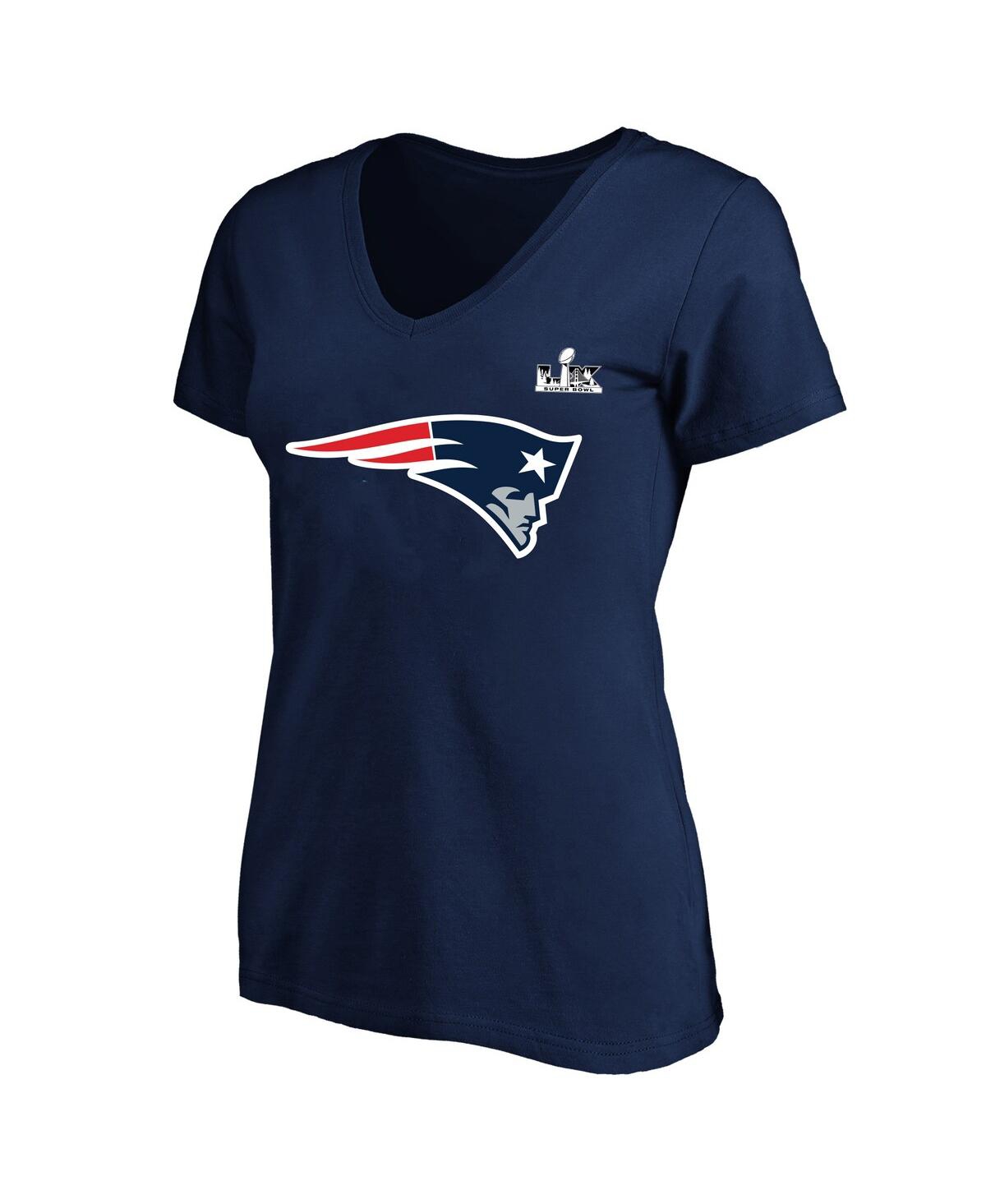 Fanatics Women's Drake Maye Navy New England Patriots Super Bowl Lx Patch Plus Size Name Number V-Neck T-Shirt