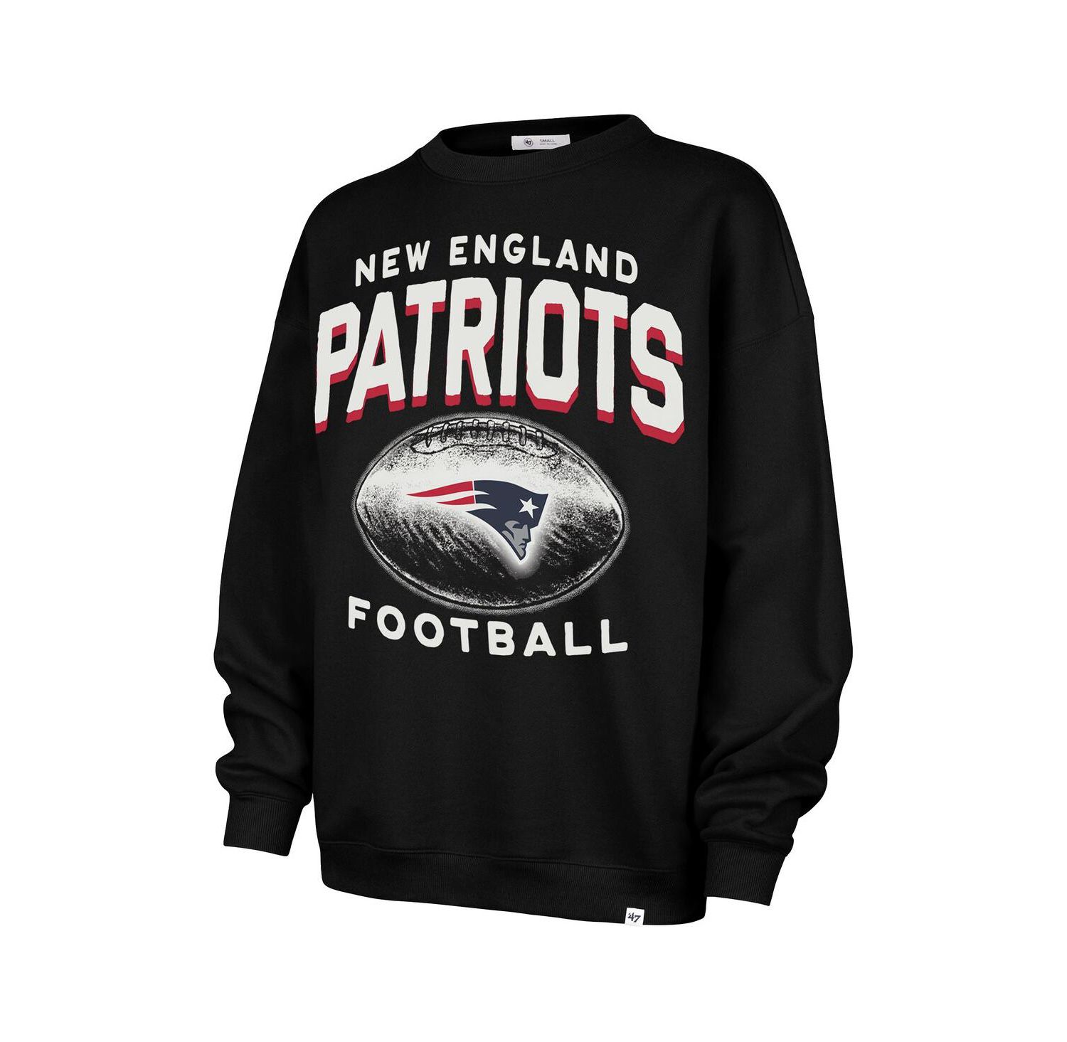 Women's Black New England Patriots Arch Cloud Oversized Sweatshirt