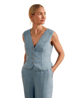 Women's Linen Blend Tailored Waistcoat