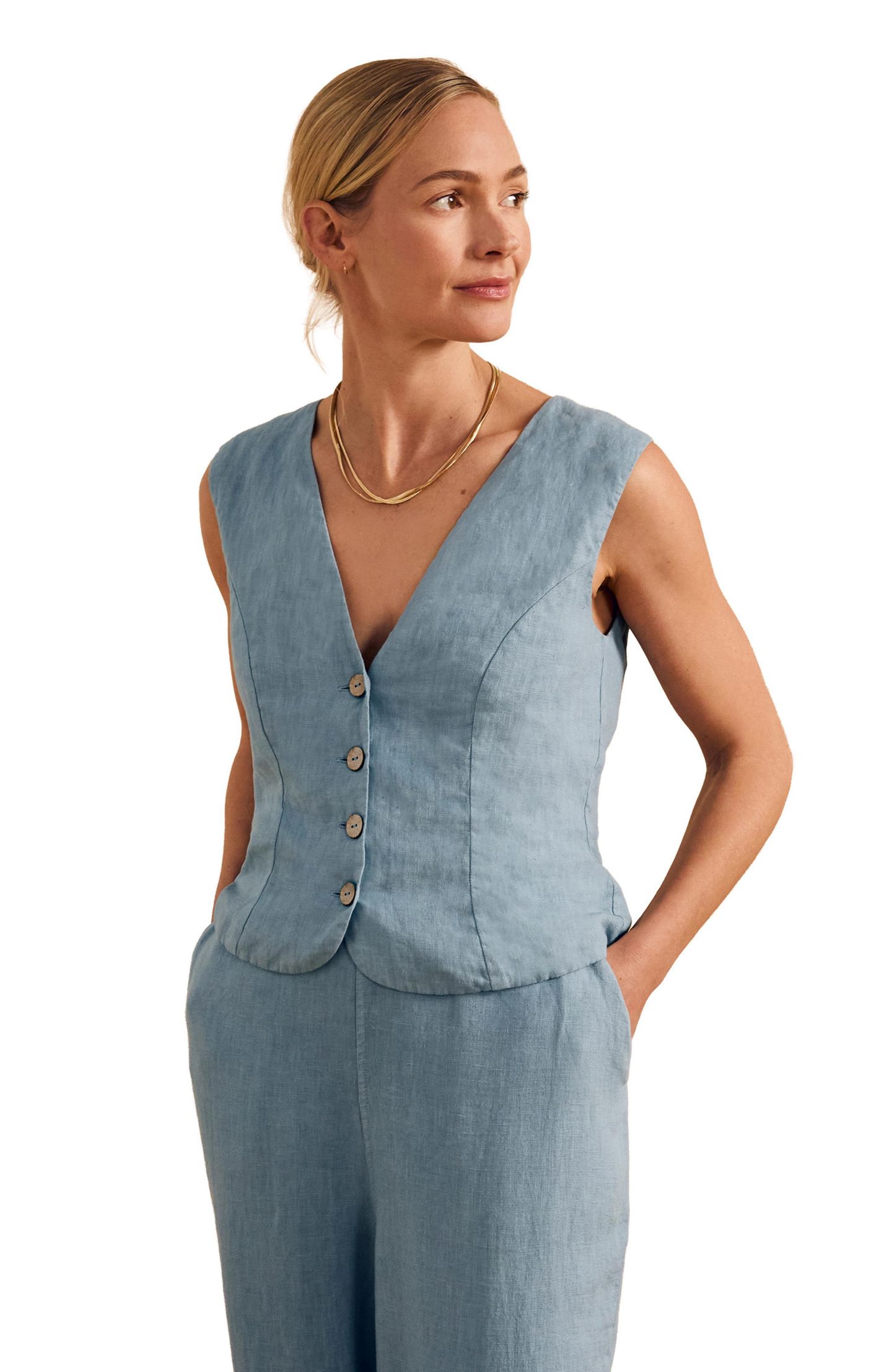 Женские куртки Celtic & Co. Linen Blend Tailored Waistcoat — фото 1