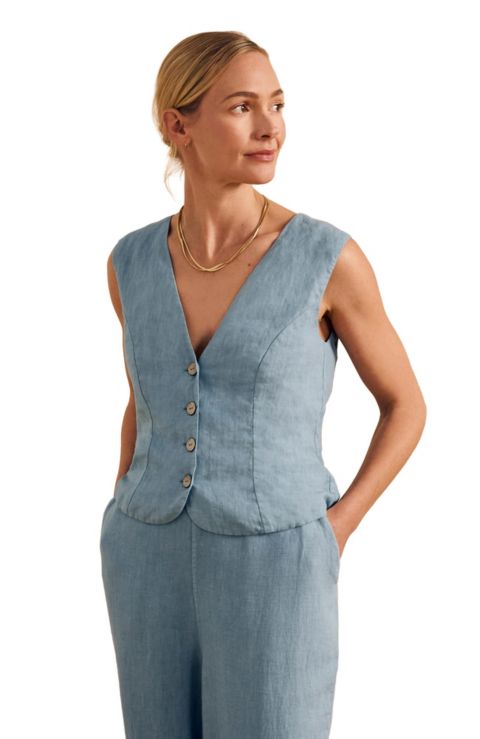 Женские куртки Celtic & Co. Women's Linen Blend Tailored Waistcoat