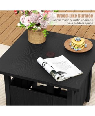 Outdoor Side Table w/ 1.89'' Umbrella Hole Patio Umbrella Table Base Stand