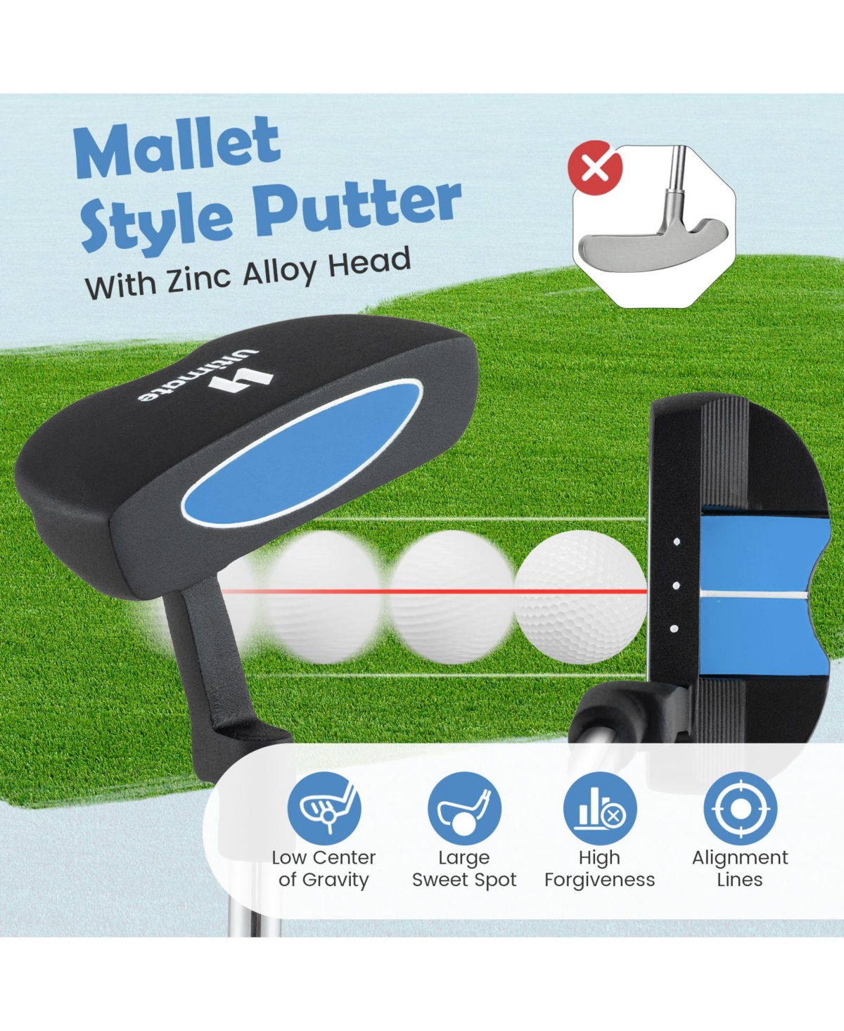 Mecale Junior Mallet Putter for Kids