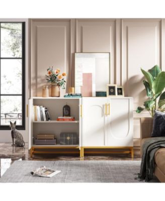 Buffet Cabinet with 4 Doors and Adjustable Shelves