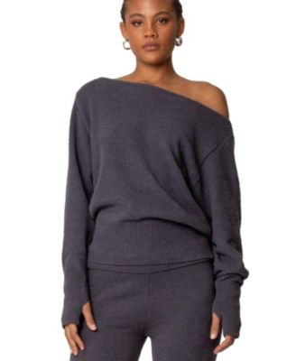 Women's Plush Oversized Asymmetric Sweater