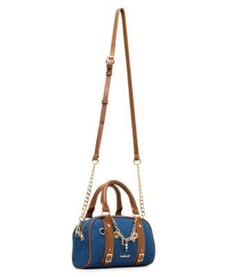 Bryced Denim Small Bowler Satchel Bag