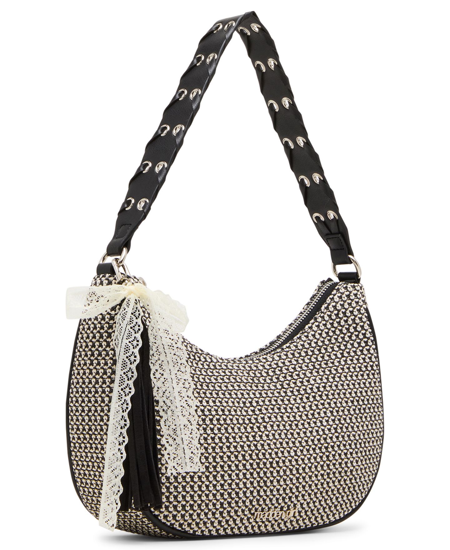 Женская сумка Madden Girl Indigov Straw Small Shoulder, цвет: Чёрный — фото 3