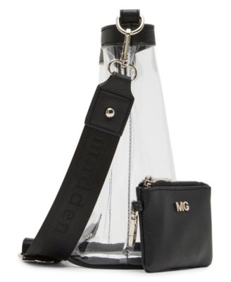 Cleo Clear Vinyl Small Bucket Crossbody Bag