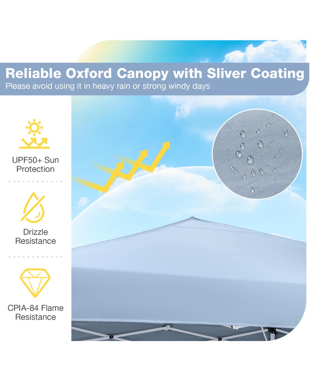 Mecale Pop-Up Canopy Tent with Carry Bag and 4 Sandbags