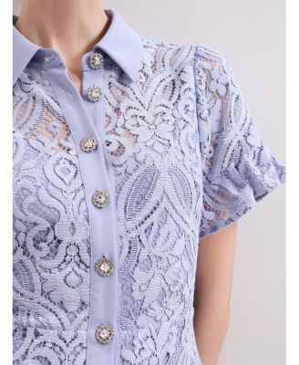 Women's Carmine Lace Dress