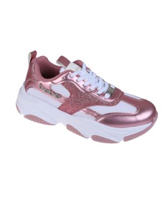 Women's Sneaker with Chunky Outsole and Mixed Material Upper