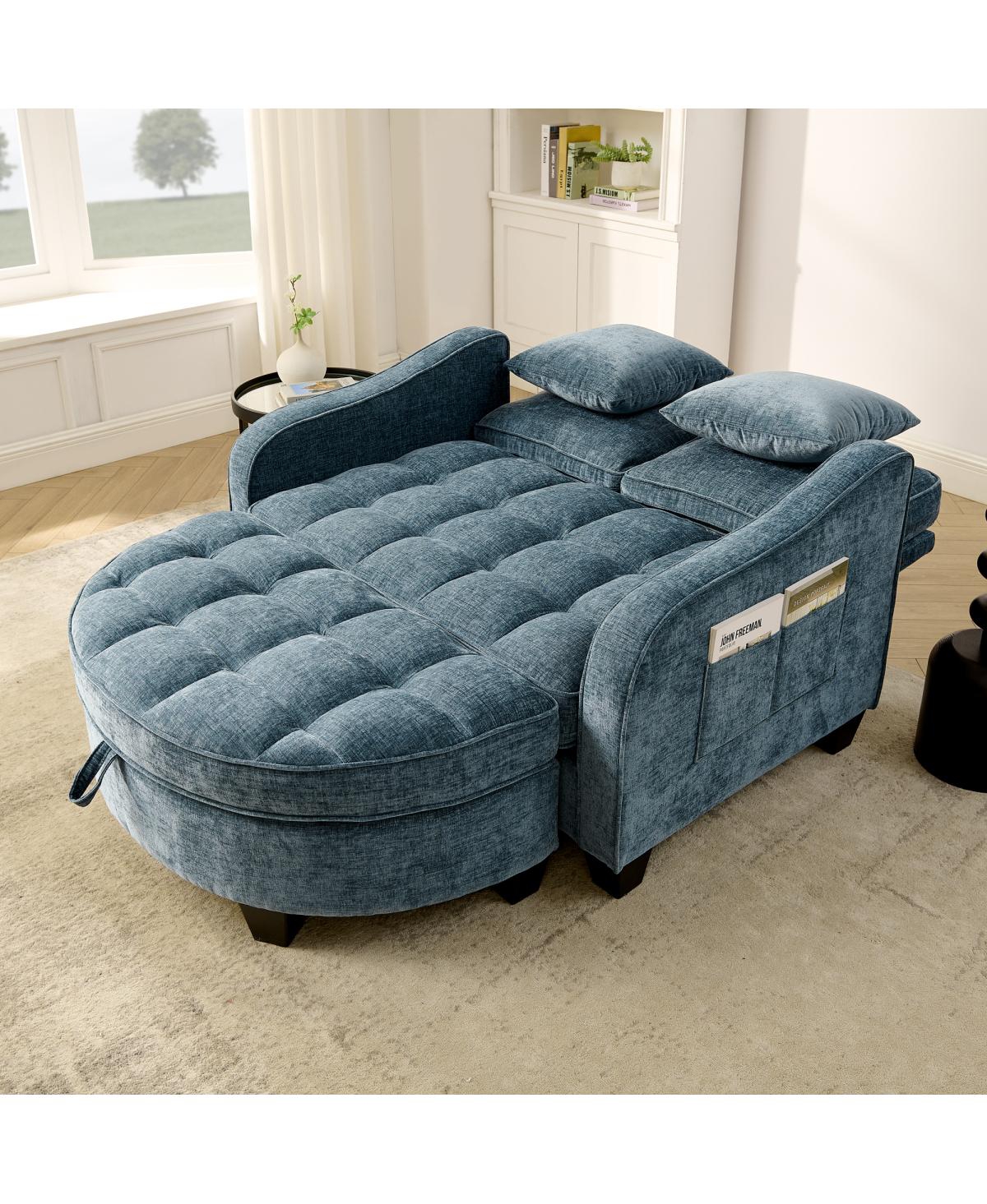Streamdale Furniture two-seater sofa chaise longue with storage footrest and pillows