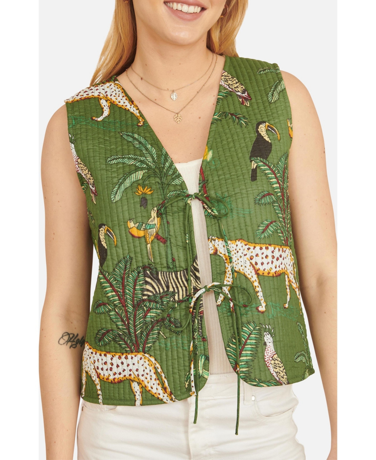 Yumi Women's Reversible Cotton Quilted Jacket