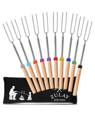 7 Pack Smores Extendable Sticks for Fire Pit - Perfect Smore Skewers & Hot Dog Forks for Campfires, Camping Essentials