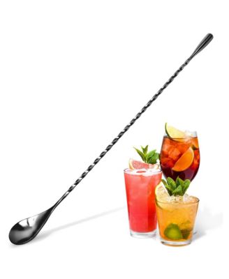 Premium 12 Inch Stainless Steel Cocktail Spoon - Long Attractive Spiral Design for Layering Drinks