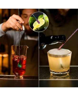 Premium 12 Inch Stainless Steel Cocktail Spoon - Long Attractive Spiral Design for Layering Drinks