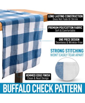 Thick Poly Cotton Buffalo Plaid Table Runners for Decor, Dining Table, Indoor & Outdoor (14"x72")
