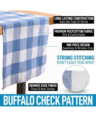 Thick Poly Cotton Buffalo Plaid Table Runners for Decor, Dining Table, Indoor & Outdoor (14"x72")