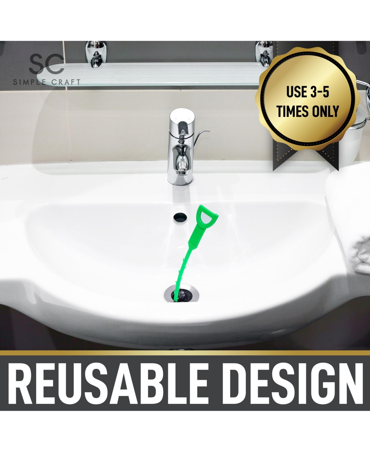 20-Inch Plumbing Snake Drain Clog Remover - 5 Pack