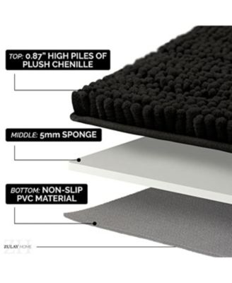 Soft Shaggy Microfiber Ultra Absorbent Bathroom Rug (17"x24")