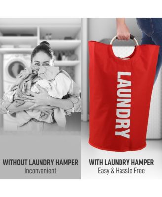 Heavy Duty Collapsible Laundry Basket with Handles (82L Large)