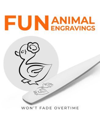 Kids and Toddler Cutlery Set Designed For Self Feeding - 4 Piece Spoon