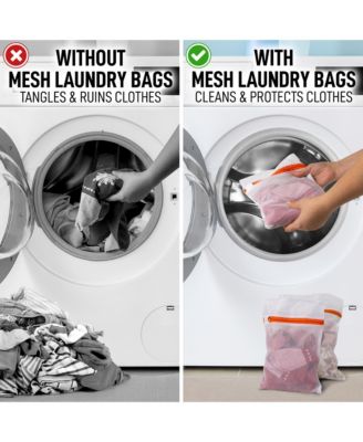 3 Pack Reusable Mesh Laundry Bags for Delicates  (3 Small)