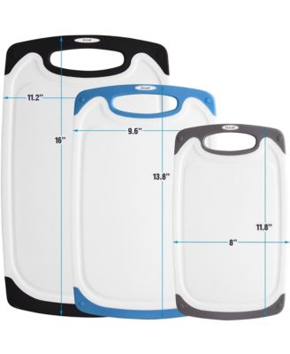 3 Piece Set Non Slip Kitchen Cutting Board With Juice Groove