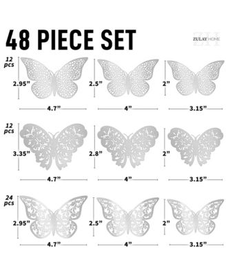 3D Removable DIY Butterfly Wall Decor with 3 Wing Designs (48pcs)