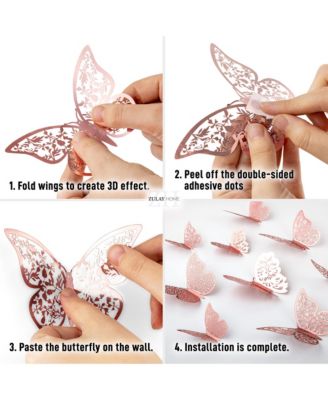 3D Removable DIY Butterfly Wall Decor with 3 Wing Designs (48pcs)