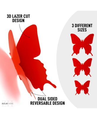 Removable DIY 3D Butterfly Wall Decorations (24pcs with 3 Different Sizes)