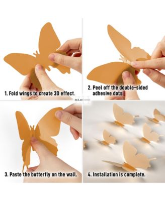 Removable DIY 3D Butterfly Wall Decorations (24pcs with 3 Different Sizes)