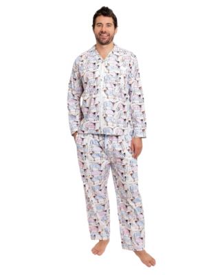 Men's oganic Cotton Poplin Button Down Long Sleeve Pajama Set