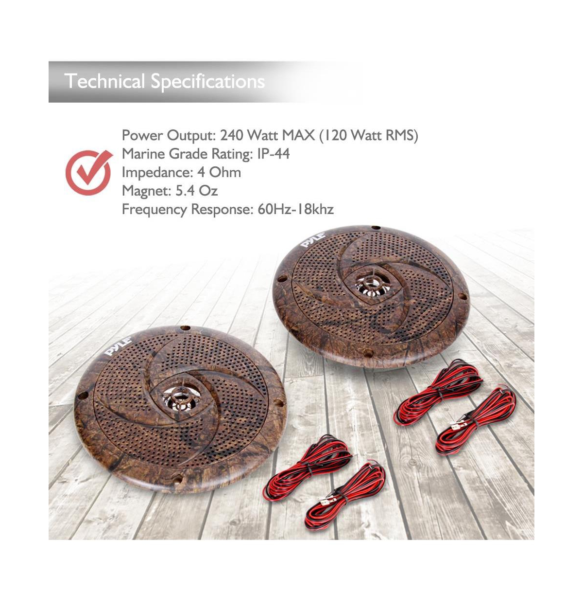 Pyle 6.5” 70v Ceiling Mount Speakers-Pair of 2-Way Midbass Woofer Speaker Transformer 1” Titanium Dome