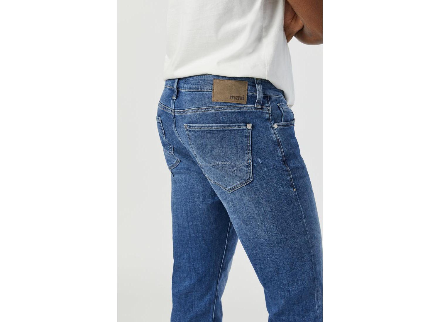 Men's Marcus Slim Straight Leg Jeans in Mid Foggy Feather