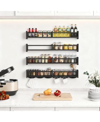 Floating Shelves Set of 4: Multi-functional, Sturdy Pine Wood, Elegant Design