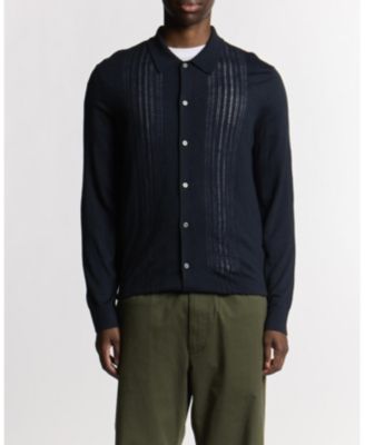 Men's Long Sleeve Cable Knitted Shirt