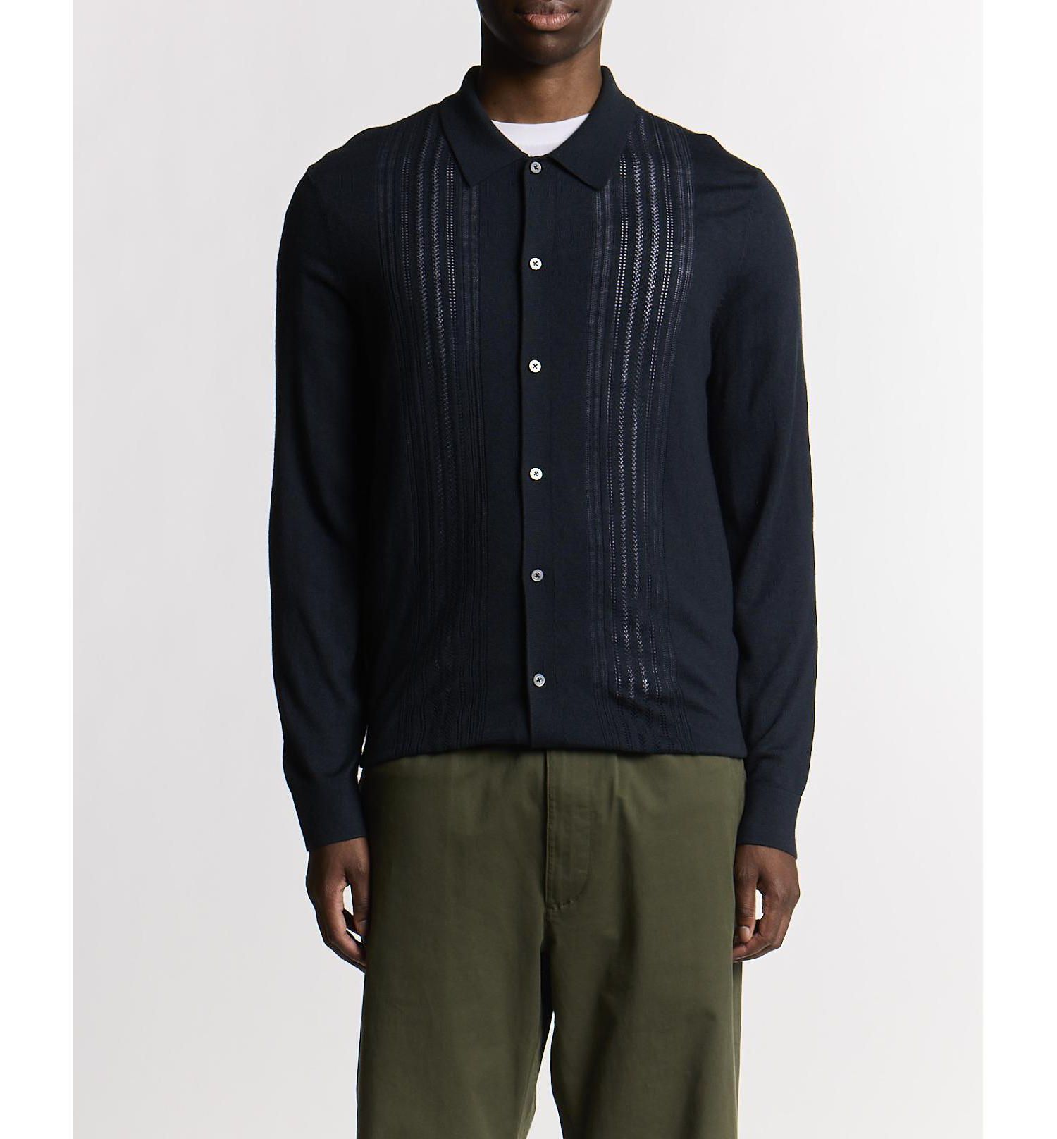 Men's Long Sleeve Cable Knitted Shirt