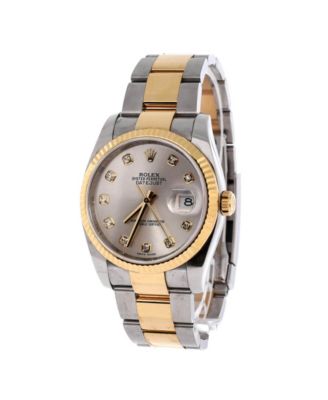 Oyster Perpetual Datejust Automatic Watch in Stainless Steel and Gold with Diamond Markers 36mm