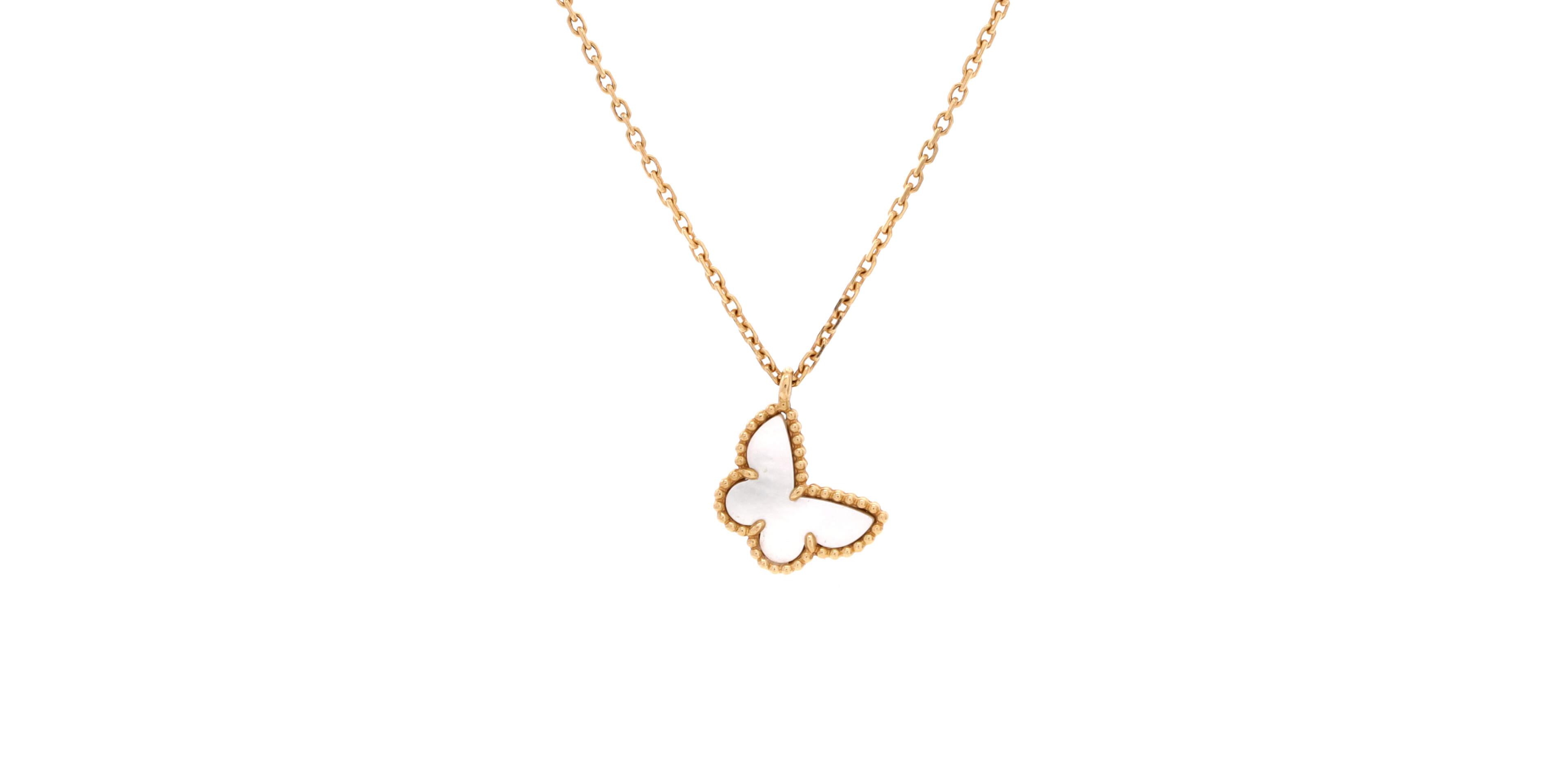 Pre-Owned Van Cleef & Arpels Sweet Alhambra Butterfly Pendant Necklace