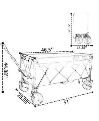 Heavy-Duty Collapsible Wagon - All-Terrain Utility Car, Ultra-Stable Frame, 1:6 Fold Ratio, 480lbs Capacity for Outdoor Activities, Shopping