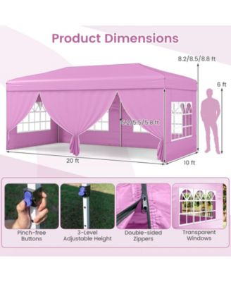 Pop-Up Canopy Tent with 6 Sidewalls, Instant Setup