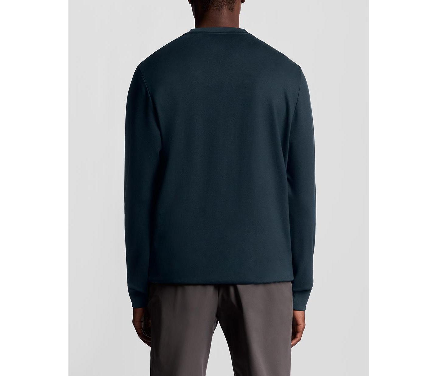Мужской флисовый свитшот Lyle & Scott Fly с круглым вырезом и длинным рукавом, цвет: Тёмный тёмно-синий — фото 8