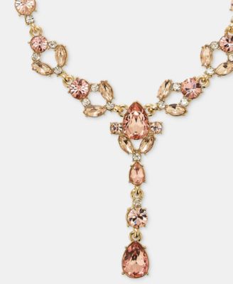 Crystal Statement Lariat Necklace, 16" + 3" extender