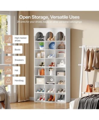 70.87" Tall Shoe Storage Cabinet with 24 Cubbies, Freestanding Shoes Rack Organizer