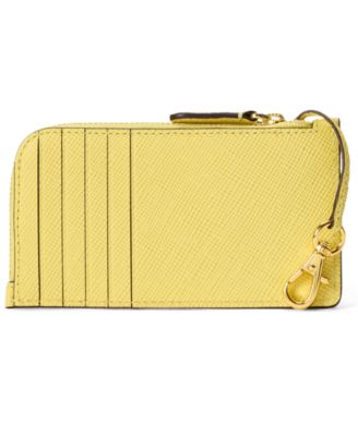 Textured Leather L-Zip Card Case 