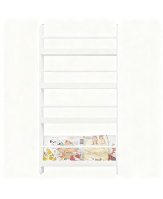 Wall-Mounted 4-Tier Bookshelf: Space-Saving, Kid-Friendly, Easy Assembly